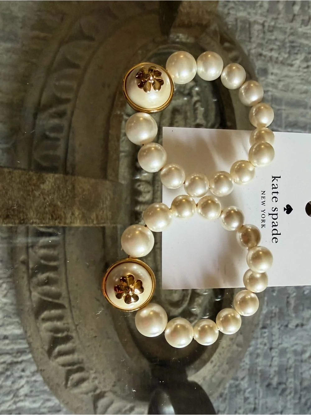kate spade Cream Pearl Stretch earrings - Picture 2 of 4